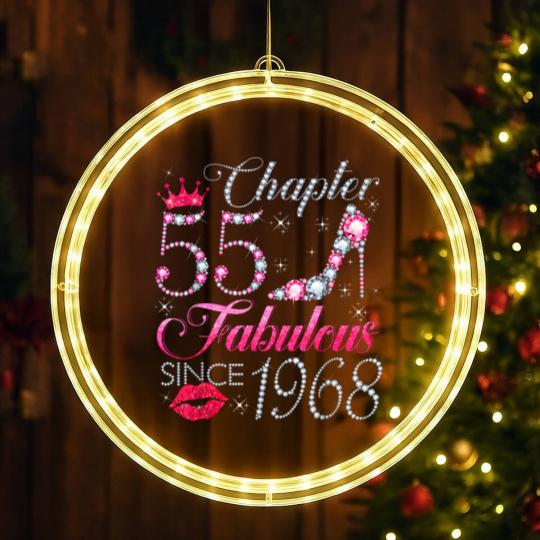 Discover chapter 55 fabulous since 1968 55th birthday gift for women LED Christmas Window Lights