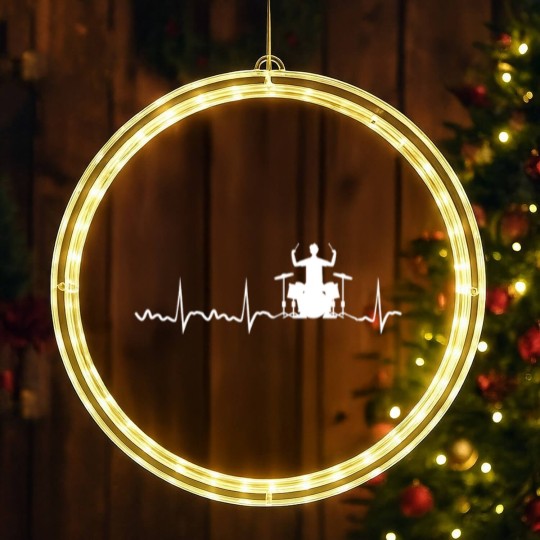 Discover Drummer Heartbeat Drummer Drum Band LED Christmas Window Lights