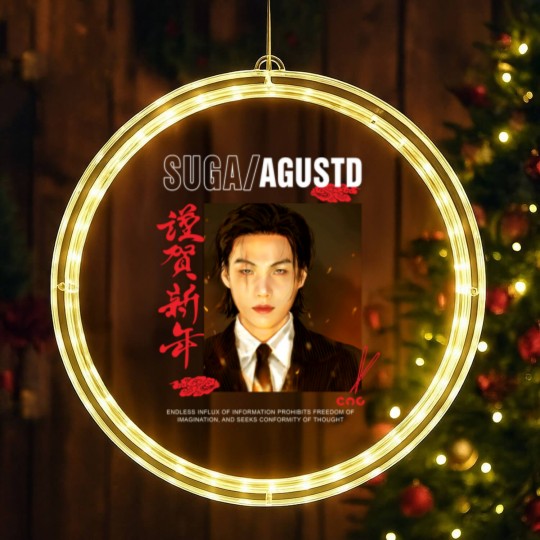 Discover Bts Suga LED Christmas Window Lights,AGUSTDshirt,AGUSTDmerch,Bts suga unisex LED Christmas Window Lights,Min yoongi LED Christmas Window Lights