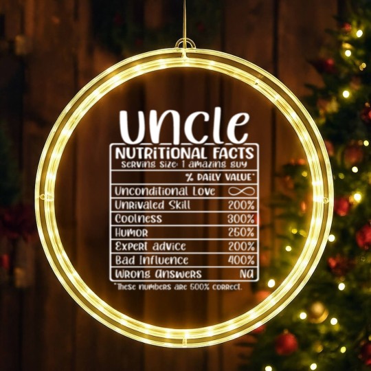 Discover Uncle, Nutritional Facts, Funny Uncle Gift LED Christmas Window Lights