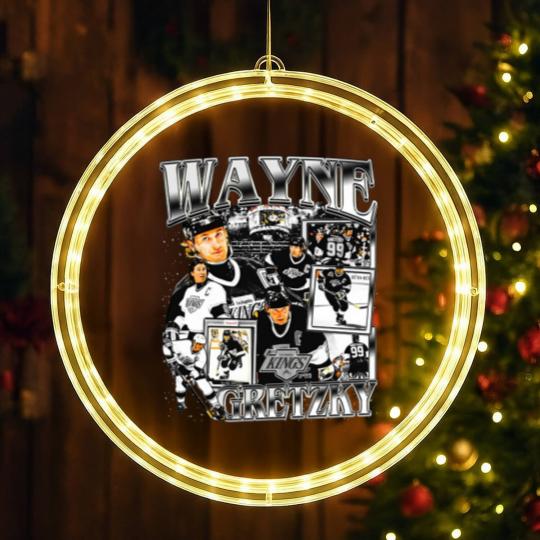 Discover Vintage 90s Graphic Style Wayne Gretzky LED Christmas Window Lights, Wayne Gretzky LED Christmas Window Lights