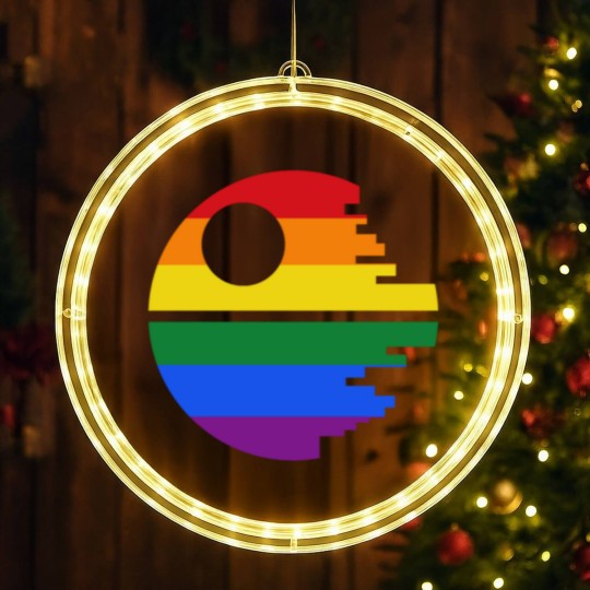 Discover Rainbow Death Star LED Christmas Window Lights