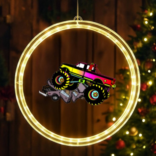 Discover Monster Truck LED Christmas Window Lights