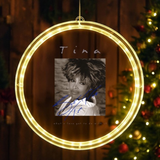 Discover Retro Signature Tina Turner LED Christmas Window Lights Short Sleeve Unisex LED Christmas Window Lights LED Christmas Window Lights For Men Women