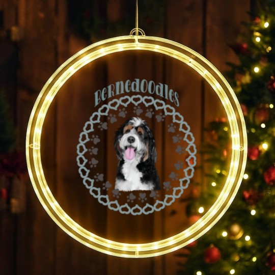 Discover Bernedoodles dog breed - Bernedoodle Dog - LED Christmas Window Lights