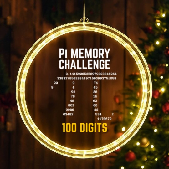 Discover 100 Digits of Pi Memory Challenge - Pi Day LED Christmas Window Lights