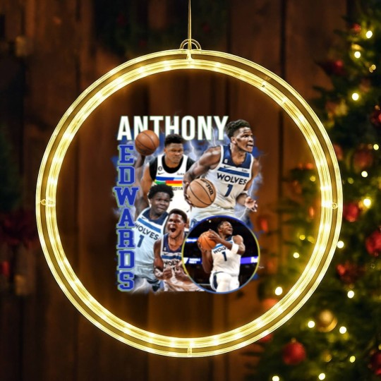 Discover Anthony Edwards Graphic LED Christmas Window Lights, Basketball LED Christmas Window Lights
