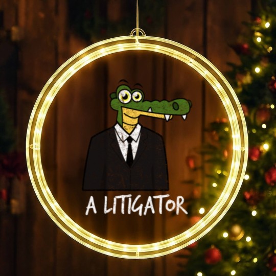Discover A Litigator Alligator Lawyer Attorney Law Distress LED Christmas Window Lights