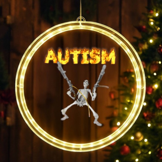 Discover autism skeleton meme t LED Christmas Window Lights