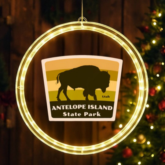 Discover antelope island state park utah bison herd souvenir LED Christmas Window Lights