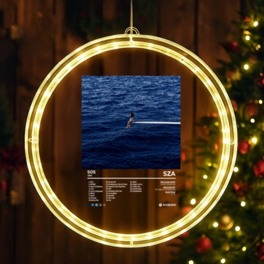 Discover S.Z.A S.O.S Album Vintage LED Christmas Window Lights, Sza Bootleg 90s Black LED Christmas Window Lights