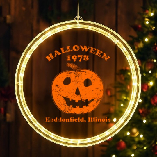 Discover Halloween 1978 holiday spooky gift myers pumpkin haddonfield LED Christmas Window Lights