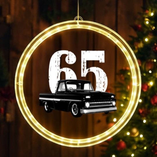Discover 1965 C10 Pickup Truck Front Three Quarter View LED Christmas Window Lights