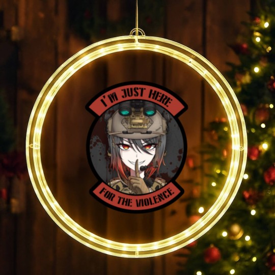 Discover Tactical Waifu Operator Anime Art 2 LED Christmas Window Lights