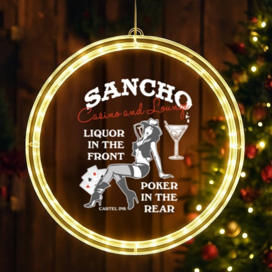 Discover Sancho casino and lounge Liquor in the front LED Christmas Window Lights
