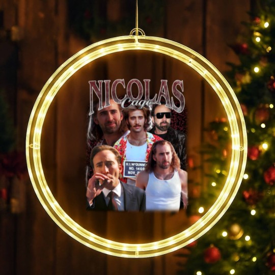 Discover Nicolas Cage Vintage Unisex LED Christmas Window Lights, Vintage Nicolas Cage LED Christmas Window Lights
