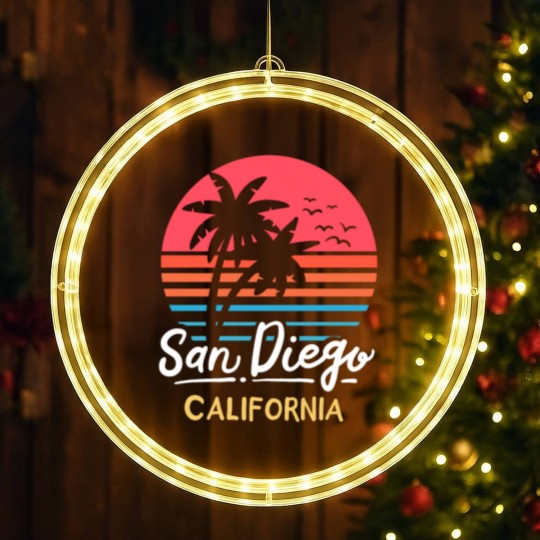 Discover San Diego California CA Vintage LED Christmas Window Lights