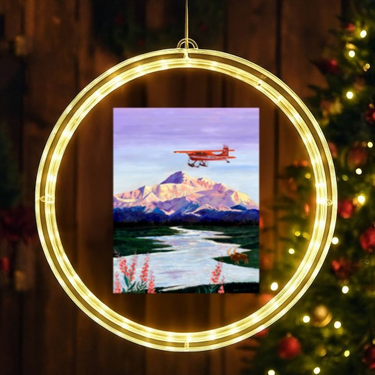 Discover Denali Mountain Painting, K2 Aviation, Living Room Painting, Alaska Mountain, Gift for Pilot, Scott LED Christmas Window Lights