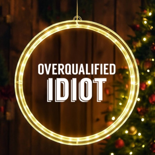 Discover Overqualified Idiot (White) LED Christmas Window Lights