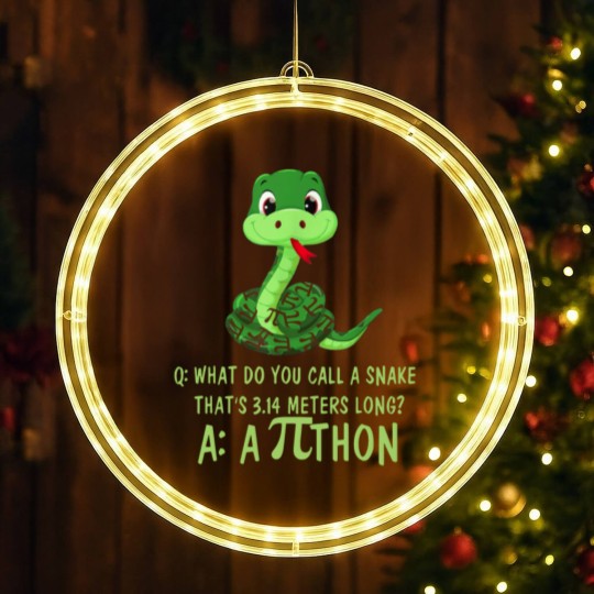 Discover Python Pithon Pi Symbol Happy Pi Day LED Christmas Window Lights Math
