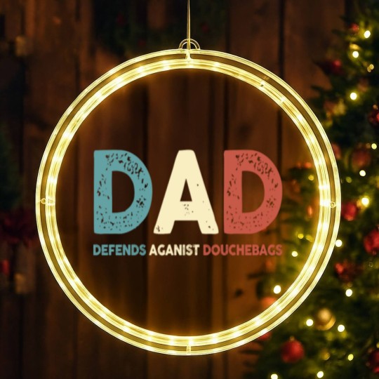 Discover Dad Defends Aganist Douchebags LED Christmas Window Lights