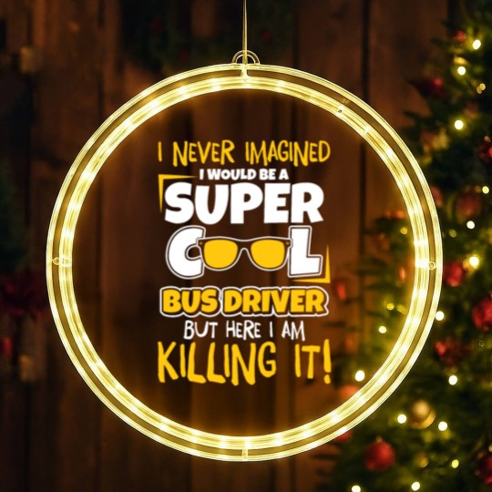 Discover Bus Driver Bus Driver Gifts Bus School Bus LED Christmas Window Lights