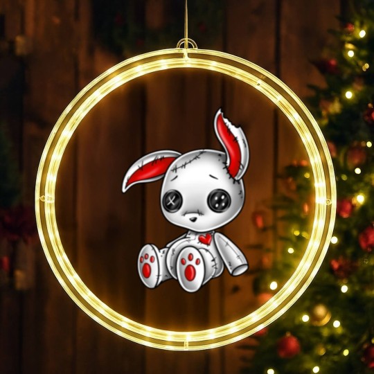 Discover Goth Bunny Cute Gothic White Bunny LED Christmas Window Lights