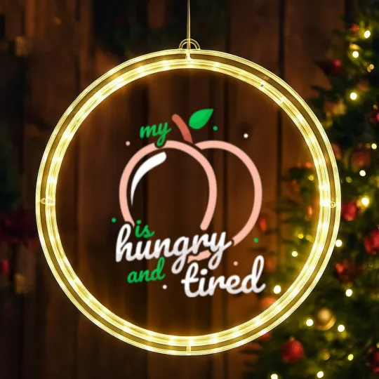 Discover Peach Fruit Print Just Apricot Peachy Hungry And T LED Christmas Window Lights