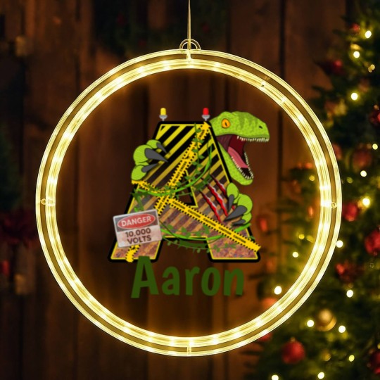 Discover Jurassic Alphabet | Initial Letter Custom Name | A LED Christmas Window Lights