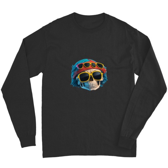 Discover Savage Swag Edgy Gangster Skull Design for Rebels Long Sleeves
