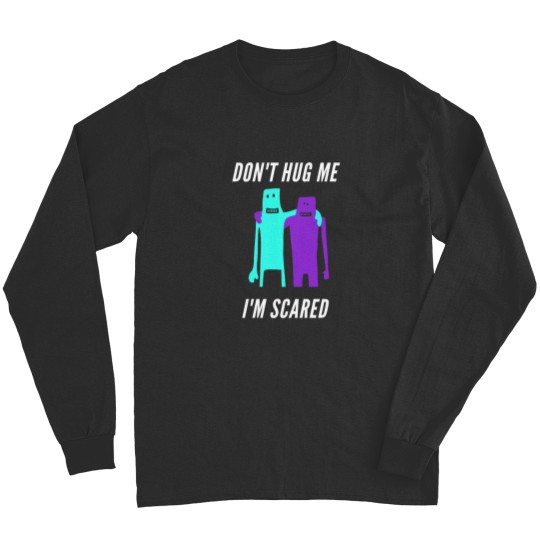 Discover Don't hug me i'm scared cyan and purple Long Sleeves