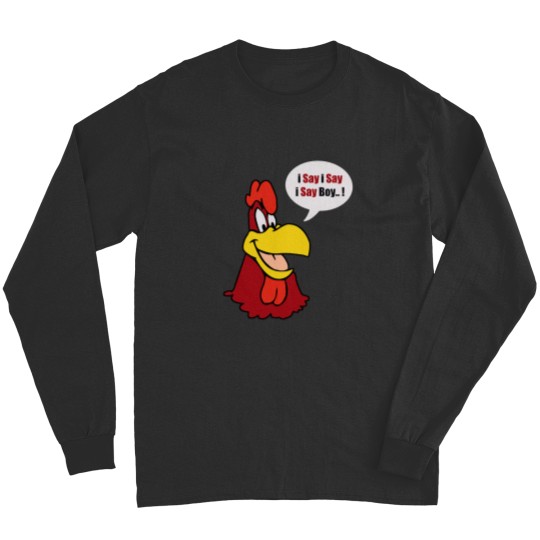 Discover Men_s Foghorn Leghorn T-Shirt Black Tee Long Sleeves