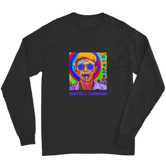 Discover Hunther S. Thompson Trippy Portrait Design Long Sleeves