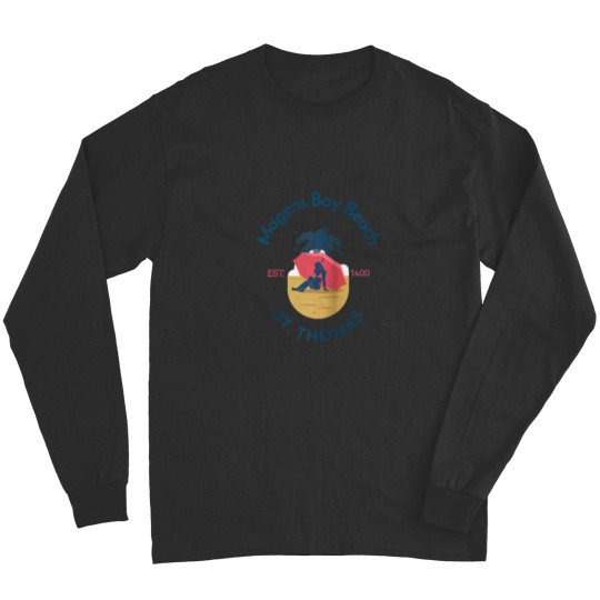 Discover Magens Bay Beach St Thomas Raglan Baseball Tee Long Sleeves