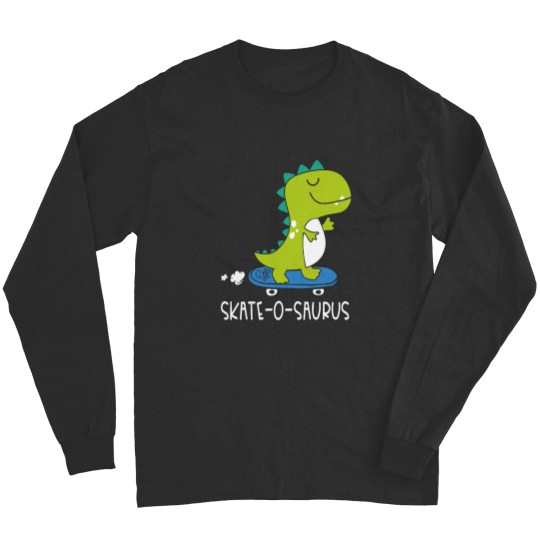 Discover Skating Dino Skating Dino Skate-O-Saurus Dinosaur Long Sleeves