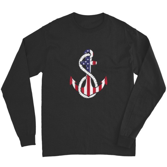 Discover American Flag Anchor Patrioticic Memorial Day 4T Long Sleeves