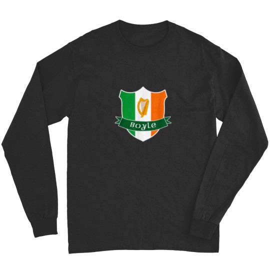 Discover Boyle Irish Name Ireland Flag Harp Family Long Sleeves