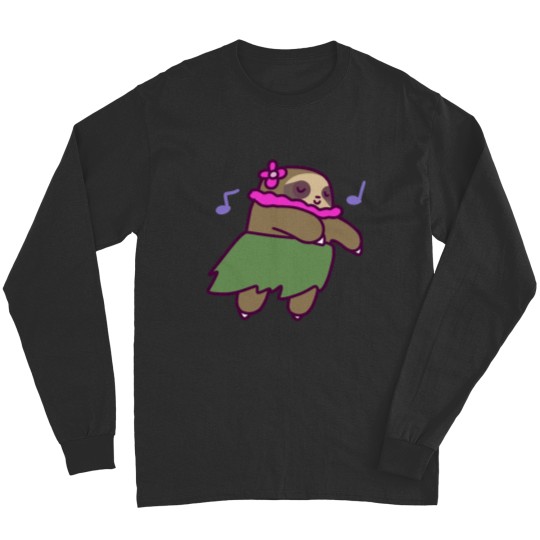 Discover Cute Hula Sloth Long Sleeves