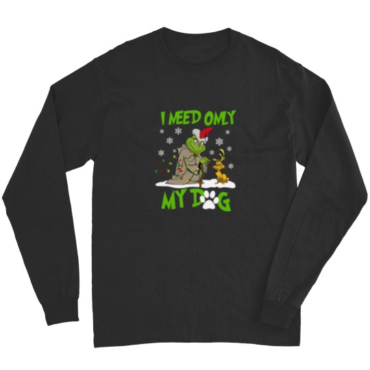 Discover Merry Christmas I Need Only My Dog Long Sleeves