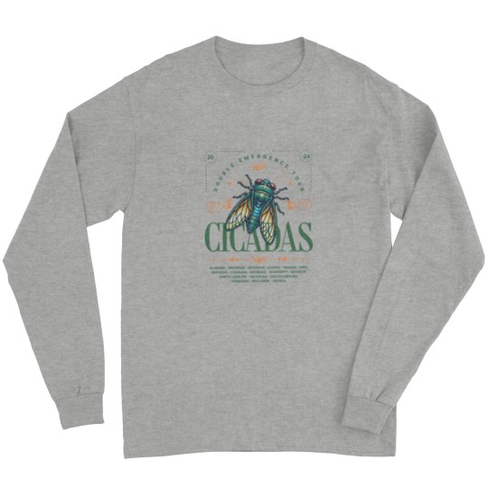 Discover Cicada 2024 Summer Tour  Long Sleeves, Funny Double Emergence Unisex Cicada Long Sleeves