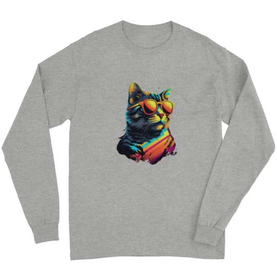 Discover Wave Balinese Cat Miami Design Long Sleeves