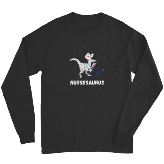 Discover Nurse Dinosaurs Clinical RN Funny Nursing Dino Doctor TRex Long Sleeves