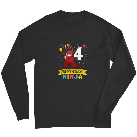 Discover Kids 4 Year Old Ninja Birthday Long Sleeves