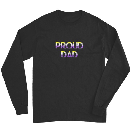 Discover Proud Dad Nonbinary Pride Flag LGBT Fathers Day Shirt 3765 Long Sleeves