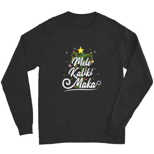 Discover Hawaiian Christmas Tree Mele Kalikimaka Christmas Palm Tree Lights Hawaii Beach Party Long Sleeves
