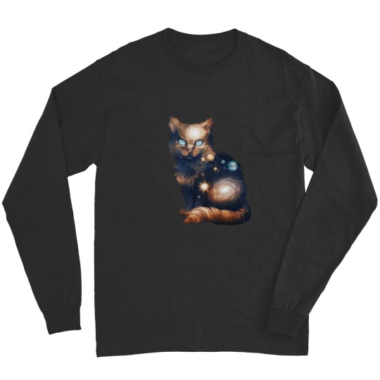 Discover Cosmic Cat Galaxy Universe Long Sleeves