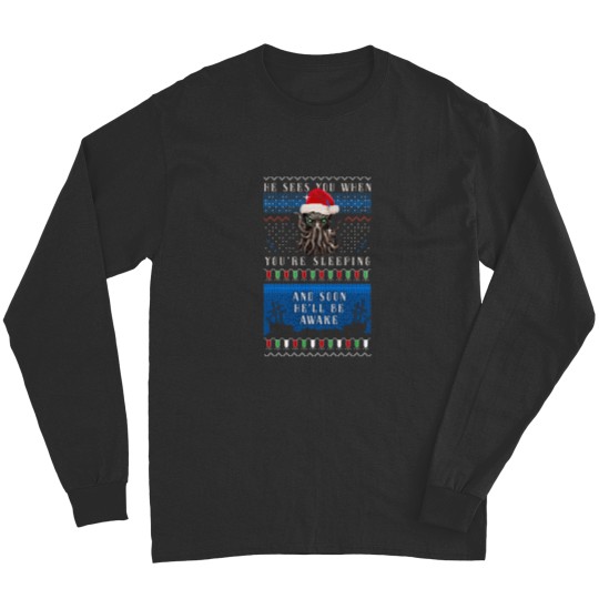 Discover Cthulhus Uglys Christmass Sweater Long Sleeves