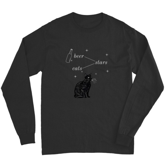 Discover Beer Stars Cats white Long Sleeves