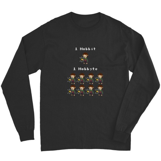 Discover Bit byte pun design white Long Sleeves