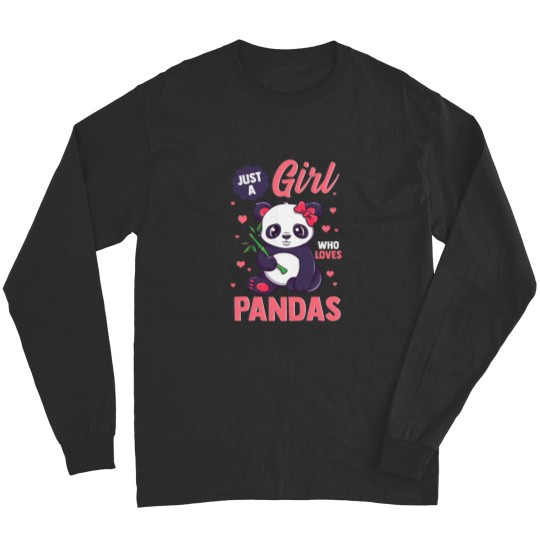 Discover Panda Shirt For Girls Cute Gift Just A Girl Who Loves Pandas Long Sleeves